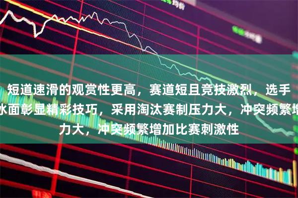 短道速滑的观赏性更高，赛道短且竞技激烈，选手身体倾斜手扶冰面彰显精彩技巧，采用淘汰赛制压力大，冲突频繁增加比赛刺激性
